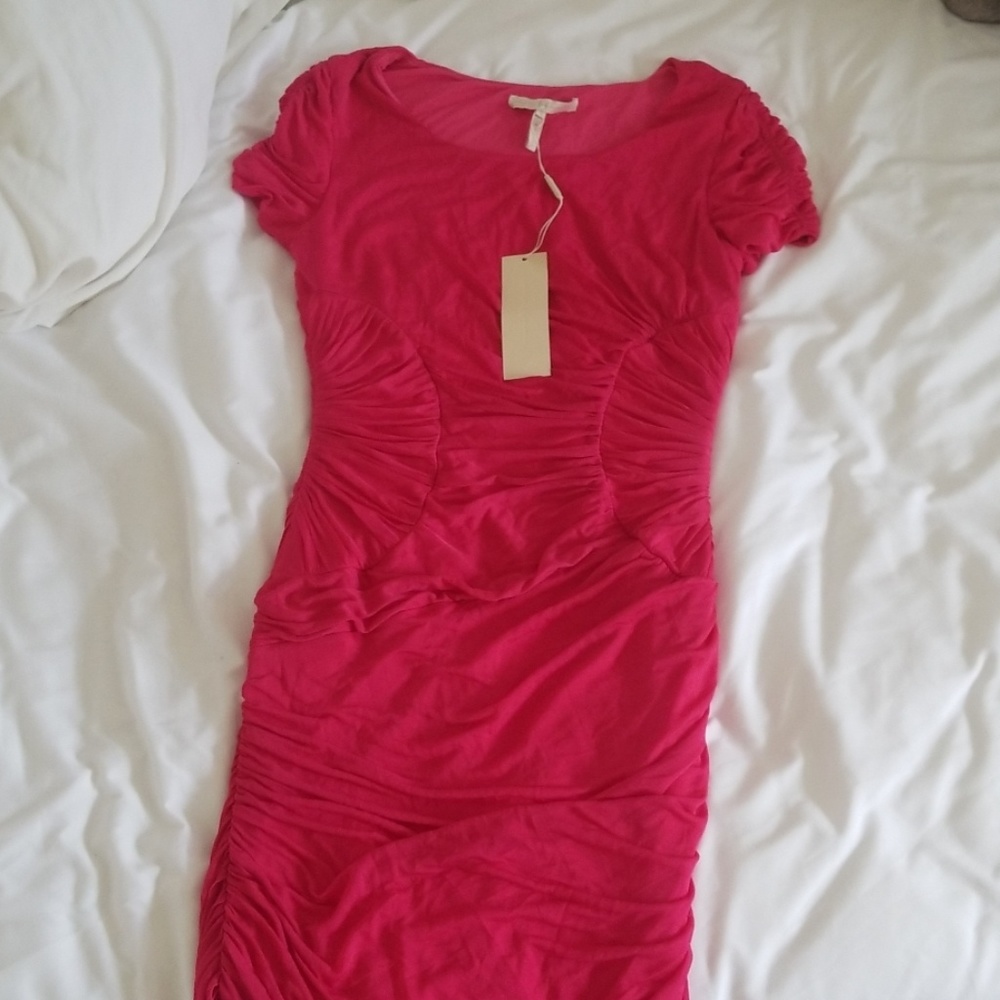 Halston Heritage bright raspberry dress